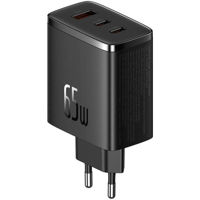 Зарядное устройство сетевое Baseus P10152301113-00 GaN 2*Type-C+1*USB-A 65W, Cube Pro Series, Cluster Black