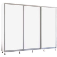 Dulap Mobildor-Lux Aron uși glisante din PAL (270x60x210H cm) Alb Brilliant