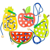 Головоломка Baby Mix 57339 дерев. Montessori шнуровка Fruit and Vegetable