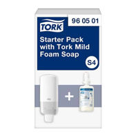 Pachet de Start Tork, Dispenser S4 + Sapun-Spuma Mild, Alb