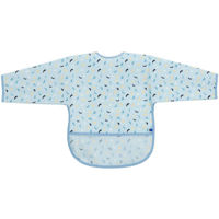 Bavețică Kikka Boo 31303030060 Baveta impermeabila cu maneci si buzunar Arty Blue Pattern