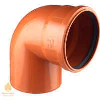 Отвод, диаметр 160 x 90° (оранжевый) Интерпласт