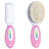 Set pentru îngrijirea bebeluşului BabyJem 519 Set perie si pieptene Natural Roz