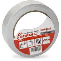 SCROLL "SUBTIRE" Banda dublu adezive pe baza de hirtie (netesuta) 0.09 mm