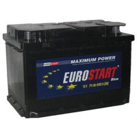 Автомобильный аккумулятор Eurostart Blue 74 Ah (R) ETN0 A660 (278х175х190)
