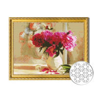 Картина по номерам Art Gallery GA80096 Mozaic cu diamante 40x50cm Bujori in vaza