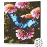 Картина по номерам Art Gallery GB86822 Mozaic cu diamante 30x40cm Fluture pe flori