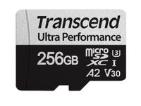 256GB MicroSD (Class 10) UHS-I (U3),+SD adapter, Transcend TS256GUSD340S (V30, A2, R/W:160/125MB/s)