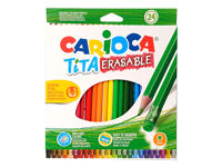 Набор карандашей цветных 24шт Carioca Tita Erasable