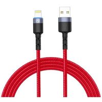 Cablu telefon mobil Tellur TLL155354 Cable USB - Lightning, cu LED, 3A, 1.2m, Red