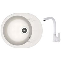 Мойка кухонная со смесителем Dr.Gans Berta 580 + SanDonna F 7103 alb