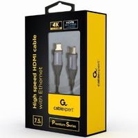 Blister retail HDMI to HDMI with Ethernet Cablexpert "Premium series",  7.5m, 4K UHD