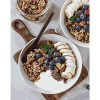 Картина по номерам Strateg R 9 /22 (GS1317)(55369) Fulgi de ovaz cu fructe, 40x50 cm