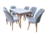 Комплект Kum II стол белый мрамор + 6 стульев Sandalye