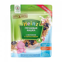 Heinz каша гречневая с молоком и черносливом с Омега 3, с 4мес. 200г