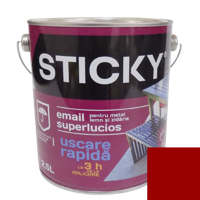 STICKY Эмаль Быстросохнущая Красно Коричневая 2,5 л