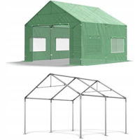 Садовая теплица PRO 4x4x3.15 м, площадь 16 кв.м, армированная пленка, 2 двери, зеленый цвет