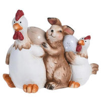 Декор Promstore 16977 Statueta Doua gaina si iepure 18x12x10cm