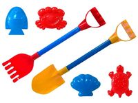Набор игрушек для песка лопата, грабли, пасочки 6ед, 53cm