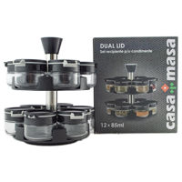 Аксессуар для кухни Casa Masa 79352008 Set recipiente condimente Dual Lid 12x85ml