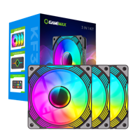 PC Case Fan GAMEMAX FN12A-C8I, 120mm, ARGB, 31.21dB, 44.35 CFM, 800-1600RPM, Hydro Bearing, Black