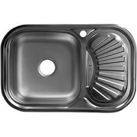 Chiuvetă bucătărie Rubano HD7549D, incastrabila 750x490x180mm.(stânga), INOX, decor-0,8mm