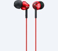 Earphones  SONY  MDR-EX110AP, Mic on cable,  4pin 3.5mm jack L-shaped, Cable: 1.2m, Red