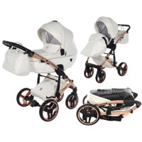 Сărucior pentru copii Junama Fluo Line V3 Indyvidual 16 White Rose