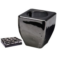 Декор Holland 42459 Подсвечник стеклянный 2in1 7x6x4cm, серый перламутр