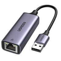 Переходник для IT Ugreen 20256 USB-A 3.0 to RJ45 1Gbps, up to 480 Mbps, Support IEEE 802.3, 802.3, 15cm CR111, Black