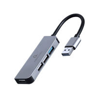 USB  3.0 Hub 4-port: 3*USB2.0/1*USB3.1, Gembird "UHB-CM-U3P1U2P3-01", Silver