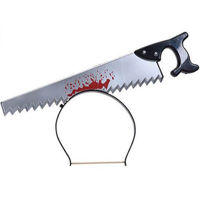 Декор Promstore 45112 Cerc pe cap Halloween Ferestrau, Topor, Cutit, 30X12cm