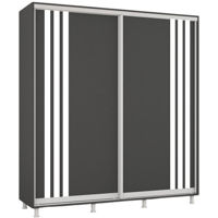 Dulap Mobildor-Lux Aron cu uși glisante сu lamele (180x60x200H cm) Anthracite