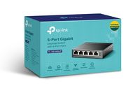 .5-port Gigabit Switch TP-LINK "TL-SG1005LP", with 4-Port PoE, steel case, 40W Budget