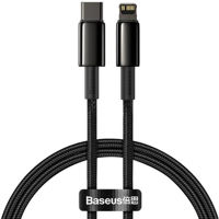 Кабель для моб. устройства Baseus CATLWJ-01 Type-C to Lightning Tungsten Gold Fast Charging PD 20W 1m, Black