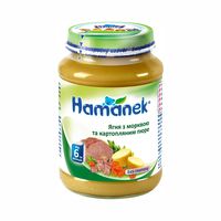 Piure Hamanek de miel cu morcov și cartofi (6+ luni), 190g