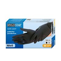 MANUSI NITRIL SAFE LIGHT, marime M, NEGRE, 100buc, HYGOSTAR, FM