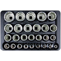 Набор головок, бит, насадок King Tony 9-4057MR набор 1/2" головок торцевых 12гр., от 8 до 36мм, 27 пр.