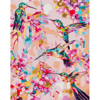 Картина по номерам Strateg R 9 /18 (GS1433)(60028) Păsări colibri roz, 40x50 cm