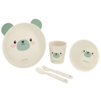 Посуда для кормления Kikka Boo 31302040071 Set de masa din 5 piese Bamboo Bear Mint