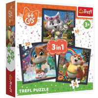 Головоломка Trefl 34865 Puzzles 3in1 Meet lovely cats