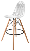 купить Металлический стул с деревянными ножками и текстильным сиденьем, 570x570x880 мм, белый в Кишинёве