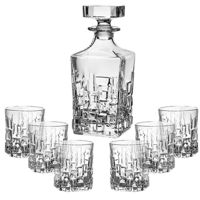 Посуда для напитков Promstore 29631 Garafa Etna 810ml si pahare pentru whisky 6buc, 330ml