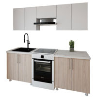 Мебель для кухни Smartex (30015) K1 220cm Alb+Stejar Deschis