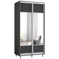 Dulap Mobildor-Lux Aron-P uși glisante din PAL cu oglindă orizontal (120x60x200H cm) Anthracite