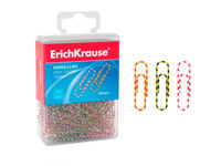 Набор скрепок цветных 200штX28mm ErichKrause Zebra, упаковка пластик
