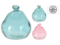 Vaza din sticla "Damigeana" H19cm, D17cm, 2 culori