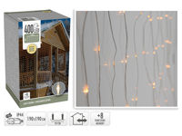 Luminite de Craciun "Cascada" 400LED extra alb-cald, 20 fire, 1.9X1.9m, 8reg