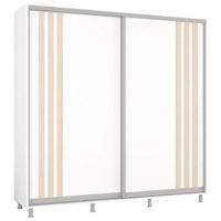 Dulap Mobildor-Lux Aron uși glisante din PAL cu lamele (230x60x230H cm) Alb Brilliant