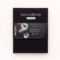 Sketchbook Malevich pentru grafică Graf'Art, Total Black, 150 gm, 14,5x19 cm, 80 foi